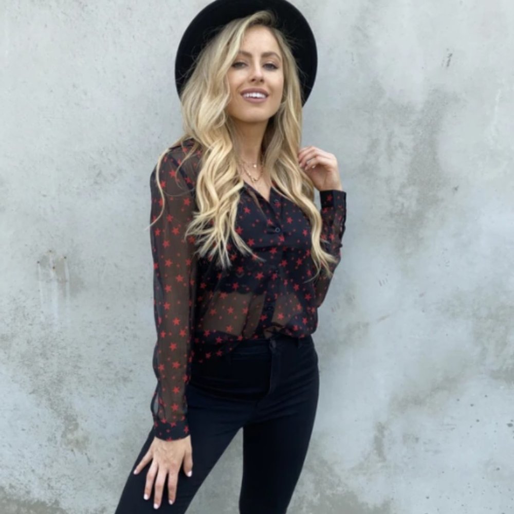 sheer star top